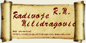Radivoje Milidragović vizit kartica